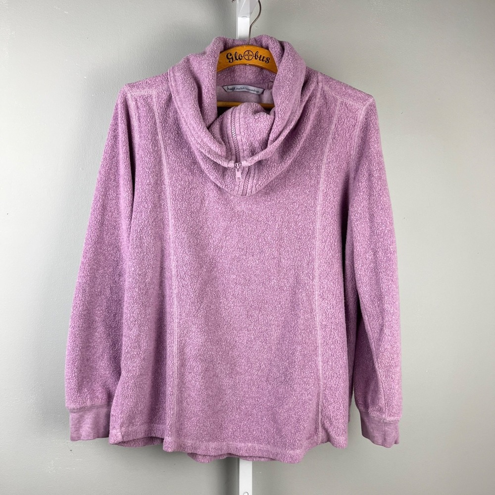 Hugs from Soft Surroundings Fleece Pullover Womens L Lilac Purple Pullover - Picture 2 of 5